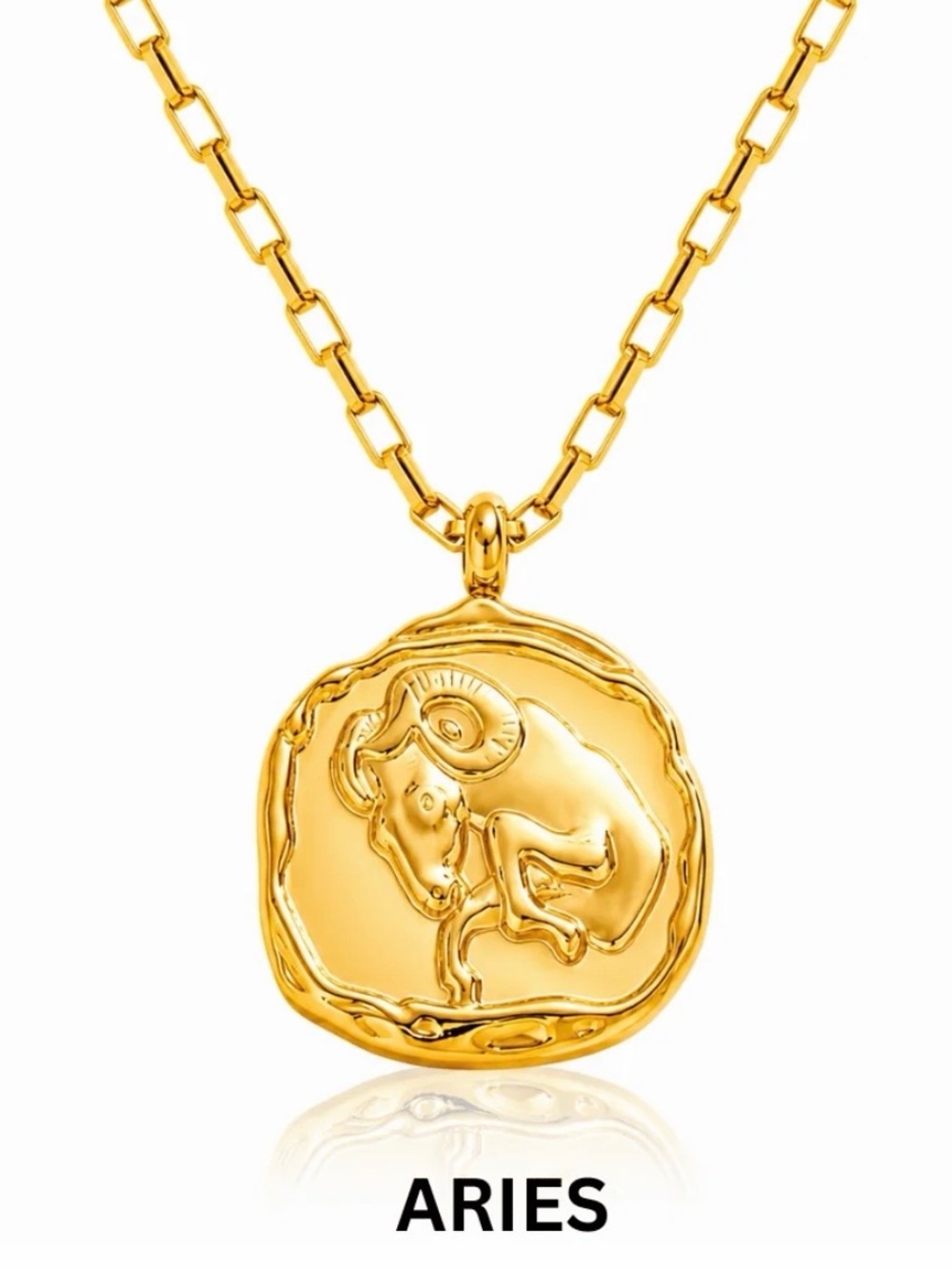 Henrigirl Gold Aries Zodiac Coin Necklace March 21st -April 19th NWT Astrology